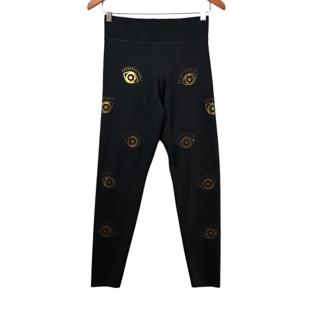 Ultracor Leggings Womens XL Black Gold Foil Evil Eye High Rise Ankle Activewear